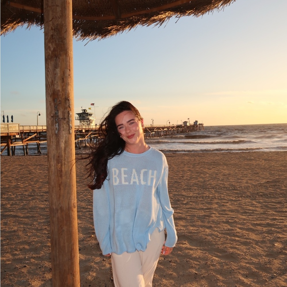 Light Blue Beach Lightweight Sweater